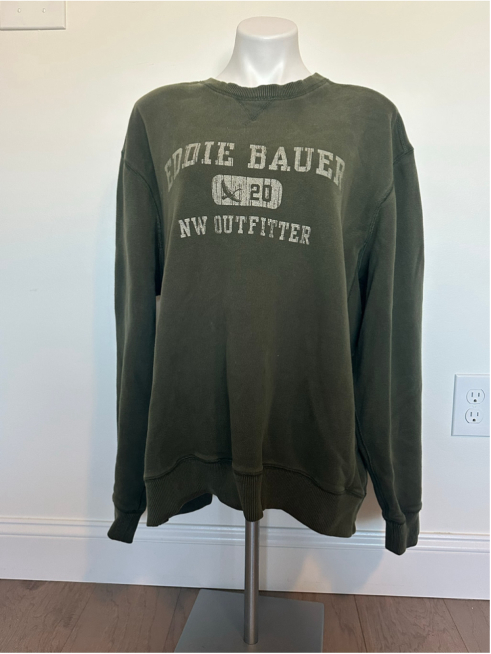 Eddie Bauer Vintage NW Outfitter Sweatshirt Size XXL Green White